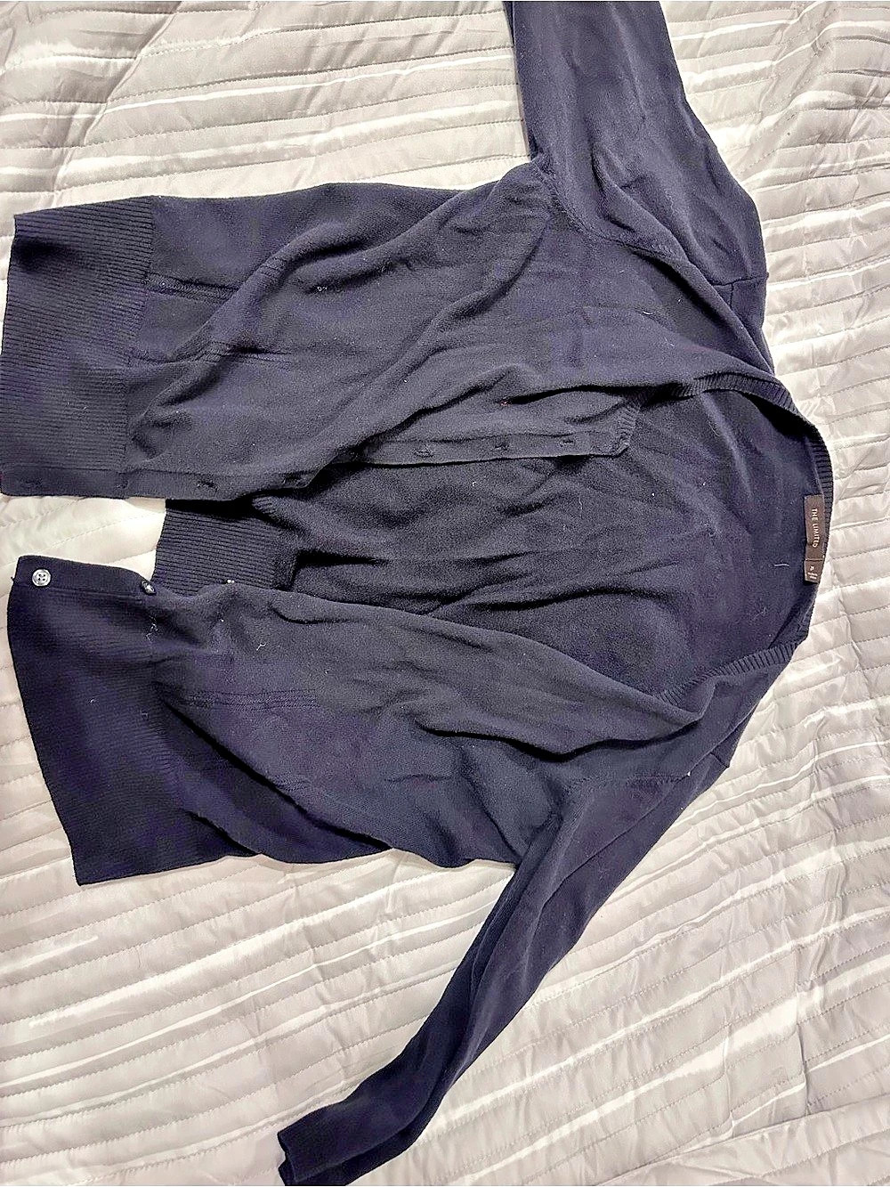 The Limited Black Button-Front Cardigan